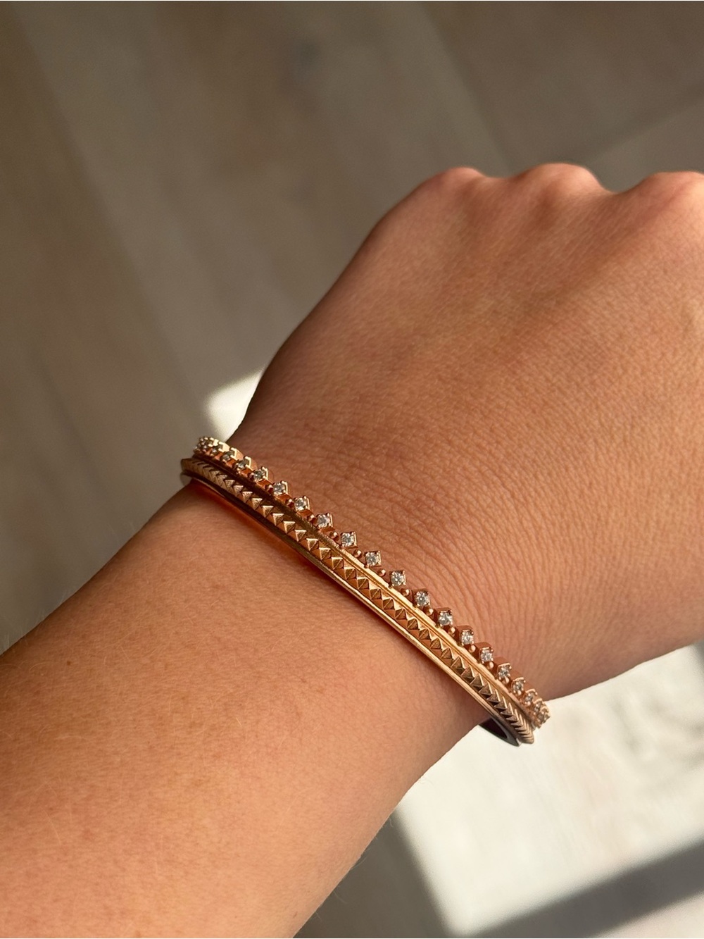 NWT Kendra Scott Rose Gold Textured Bangle Bracelet -Spring 2018